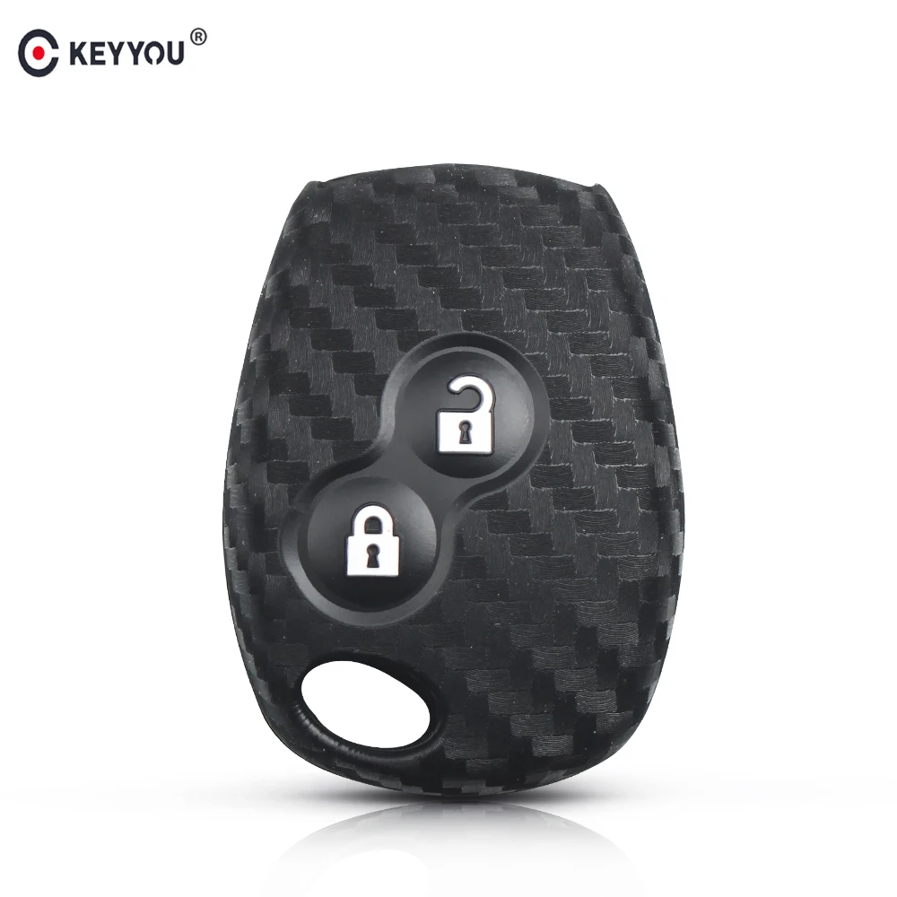 KEYYOU 10X углеродное волокно силиконовый смарт-пульт дистанционного ключа чехол для Renault Duster Clio DACIA 3 Twingo Logan Sandero Modus для Nissan