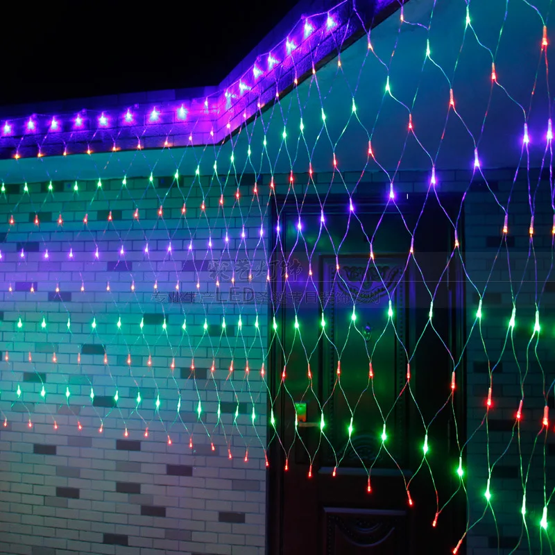 

LED Color Lighting Chain Fishnet Lamp 3X2 M Flashing Light Christmas Wedding Holiday Decorative String Lights Mesh Line Light 22