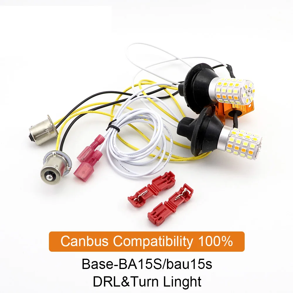 Двойной Цвет 7440 Canbus Smd 54 светодиода T20 W21w Wy21w дневные ходовые огни светильник режим