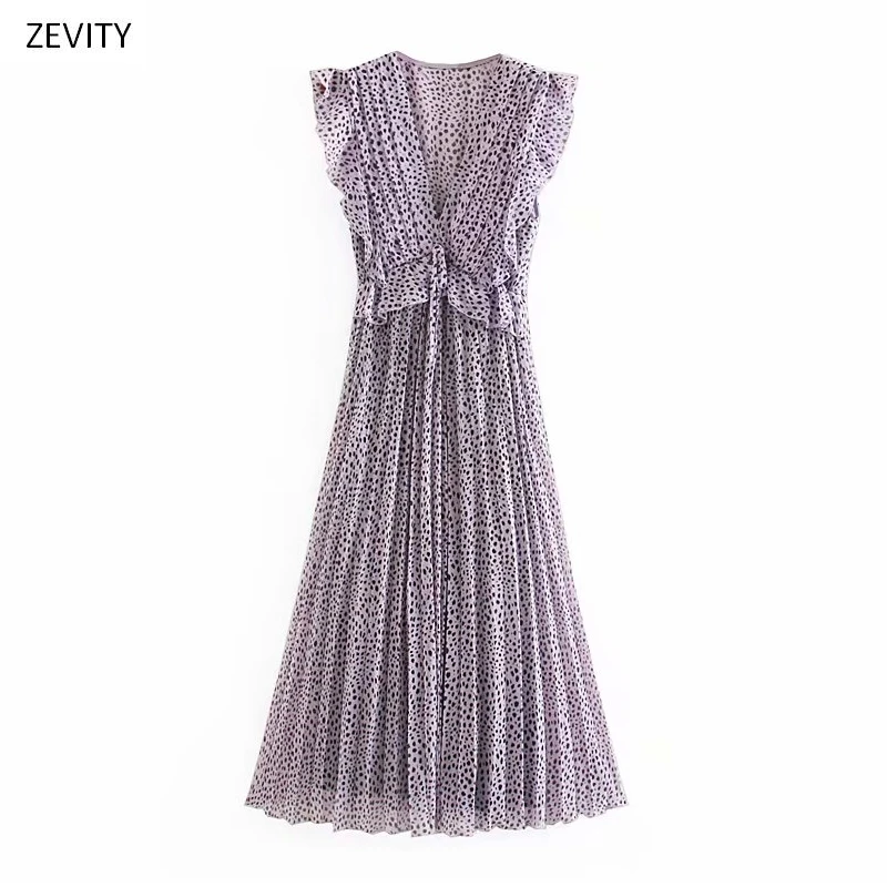 2020 women vintage v neck leopard print press ruffles midi dress female sleeveless chiffon vestidos chic pleated dresses DS3913 2020 women vintage v neck leopard print press ruffles midi dress female sleeveless chiffon vestidos chic pleated dresses DS3913