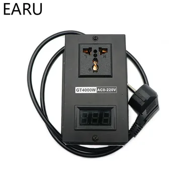 

EU Plug AC 0-220V 4000W SCR Electronic Power Voltage Regulator Temperature Fan Motor Speed Controller Dimming Dimmer Thermostat