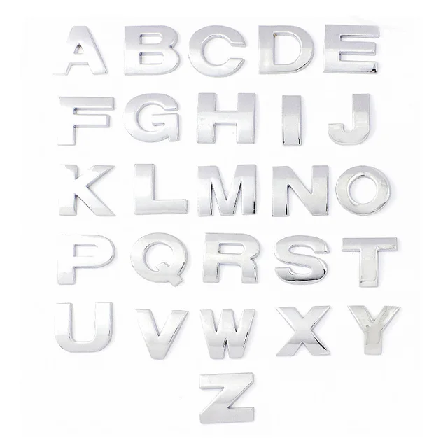 Adesivo Paraurti Auto Metallizzato 3D - Lettere Cromate Fai Da Te, Dimensioni 25mm - Foto 3