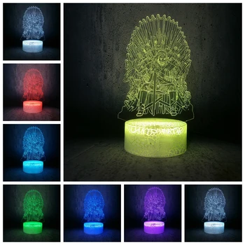 

House Stark of Winterfell night light Arya Stark father lamp 3D cartoon bulb movie fans bedroom decor teen sleep gift