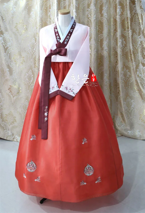 

Womens Korean Hanbok embroidery Dress Costume Ethnic Dance Traditional Long Sleeve Cosplay