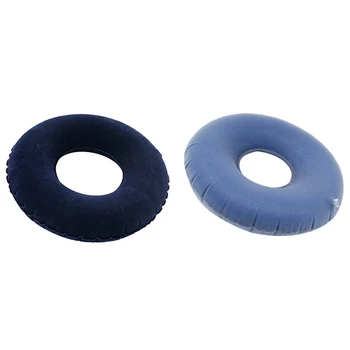 

Newest 2 Set Inflatable Pile Ring Pad Donut Pillow Vinyl Rubber Seat Acne-Blue & Black