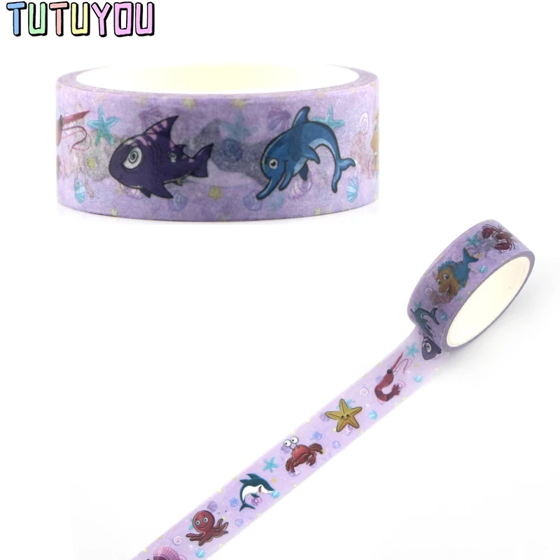 PC325 Морская жизнь милый мультфильм васи лента DIY Scrapbooking этикетка Маскировочная лента канцелярский подарок для студента