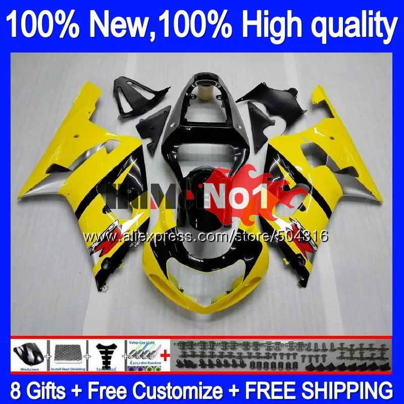 Корпус для SUZUKI GSX-R600 GSXR 600 K1 GSXR600 желтый черный 14MC. 1 GSXR 750 01 GSXR-600 GSXR750 2001 2002 2003 01 02 03 обтекатели - Цвет: No. 1