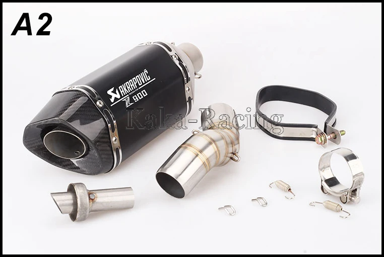 Для Kawasaki Z900/A2 слипоны для мотоцикла Akrapovic выхлопная труба из углеродного глушителя Соединительная труба Z900 система побега - Цвет: Type A2