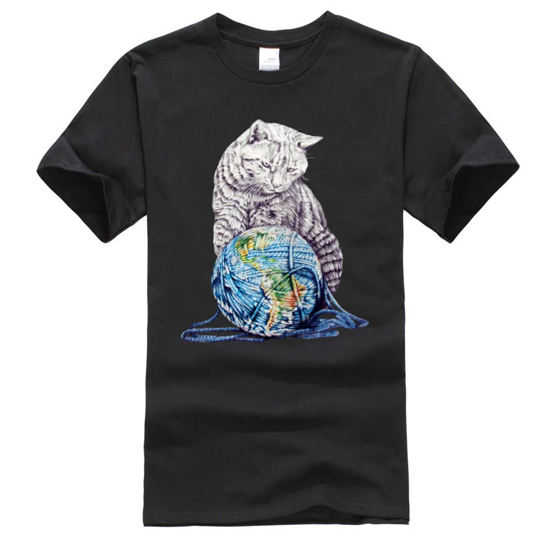 

Psychology Scientific Expression Funny Cat T Shirt Men Stray Cats Badness Cotton Fabric Normal Short Sleeve Top T-shirts Mens