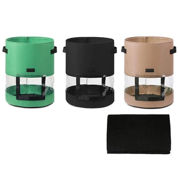 

3 PCS 10 Gallon Potato Grow Bags,Garden Plant Gg Bags Breathable Sturdy Home Plant Bag 360 degree Visualized Window