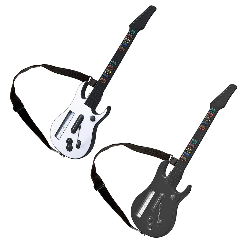 ギターヒーローワイヤレスコントローラ調節可能なストラップwiiのギターヒーローロックバンド3 2リモートゲームパッドジョイス