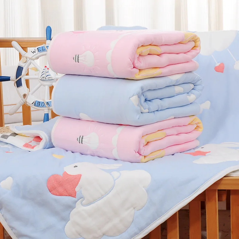 

10 Layer Gauze Thickening The Child Was Pure Cotton Ventilation Children Quilt Carpet 120*120 Keep Warm Cover Bath Towel