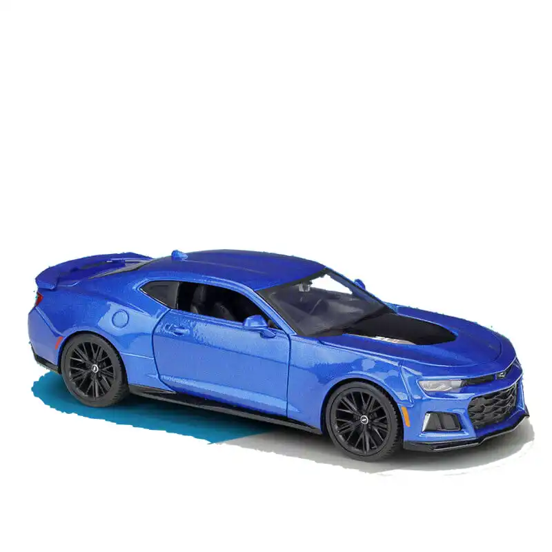 

1:24 2017 Blue Chevy Chevrolet Camaro ZL1 Muscle Car Metal Luxury Vehicle Diecast Pull Back Cars Model Toy Collection Xmas Gift