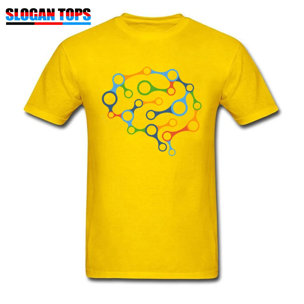 Tops & Tees brain 2029391_960_720 Fall 2018 Normal Short Sleeve 100% Cotton Round Collar Adult T Shirts Normal Tee Shirts brain 2029391_960_720 yellow