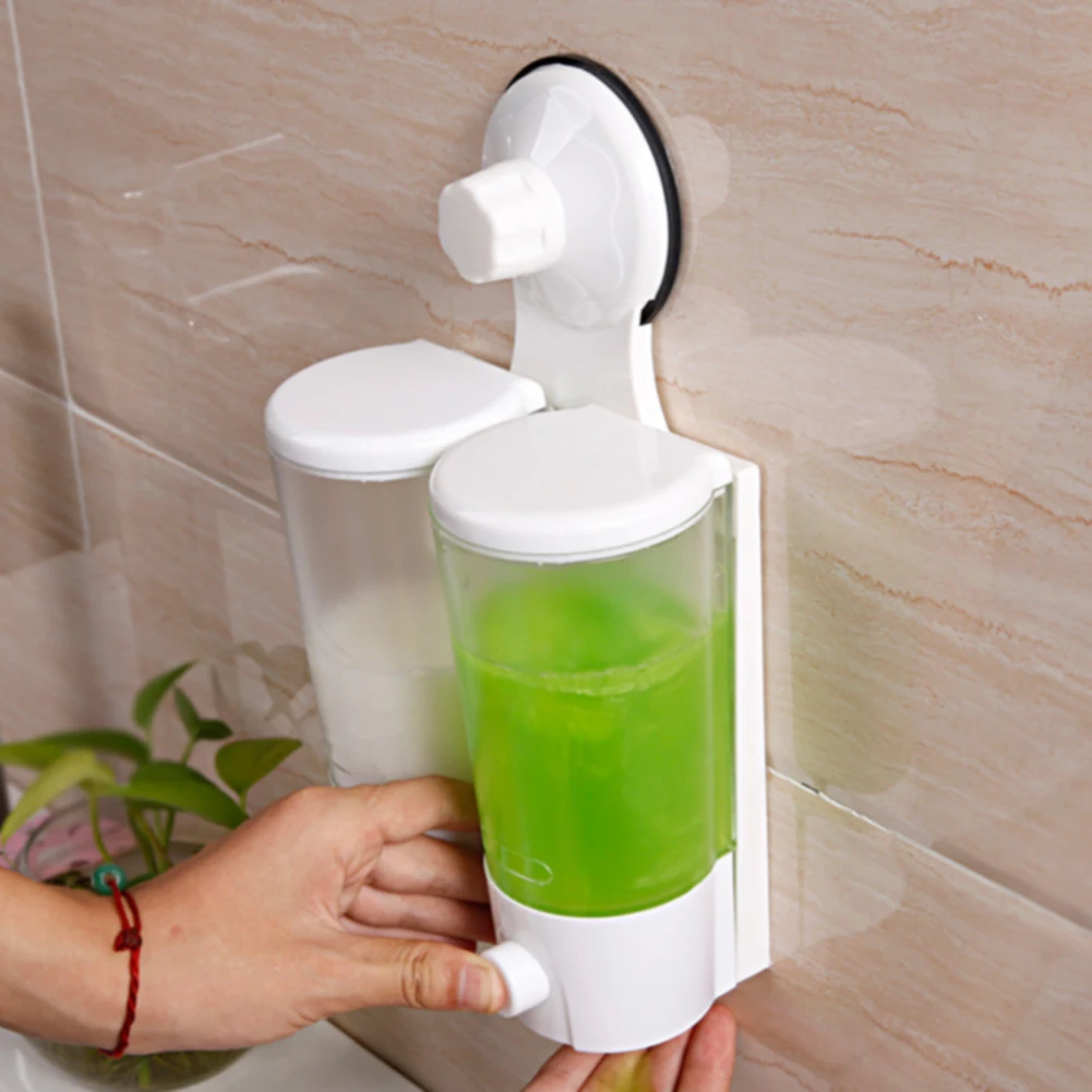 Lotion Container Shampoo Tools ABS Sink Soap Dispenser Bottle Liquid Wall Mounted Bathroom White Powerful Sucker