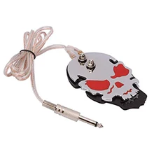 Горячая татуировка в виде черепа ножная педаль из нержавеющей стали фиксатор для педали шнур для пулемета Электропитание