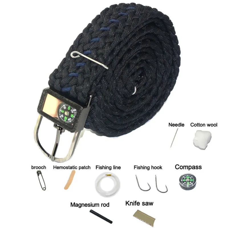 

Safety Survival Tool Umbrella Rope Belt Multi-functional Military Tactical Nylon Braided Belt For Outdoor Hiking Camping Travel