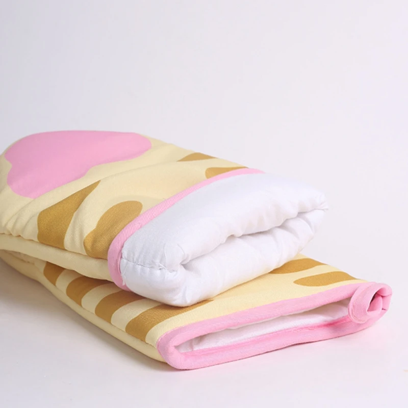 1 Pair Cartoon Animal Cat Paws Oven Mitts Heat Resistant Non-slip Long Microwave Gloves Cotton Kitchen Baking Insulation Gloves