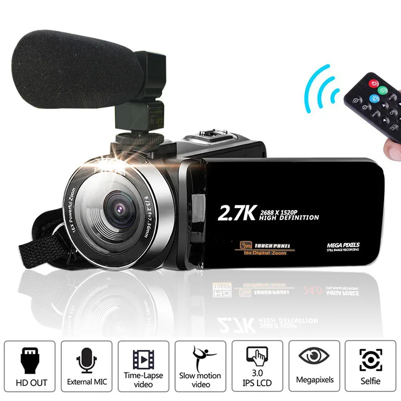 Видеокамера Full HD 1080P Vlog камера 30MP 16X цифровой зум lcd с шумоподавлением микрофон Видеокамера Full HD 1080P Vlog камера 30MP 16X цифровой зум lcd с шумоподавлением микрофон