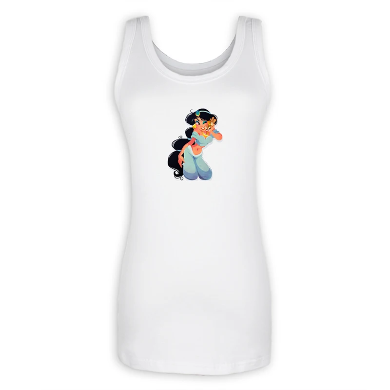 jfVestS1258W Aladdin and the Magic Lamp Genie жилет Сейлор Мун кот Милый Мультфильм Олень майки без рукавов хлопок повседневные топы на бретелях подарок - Цвет: jfVestS1258W
