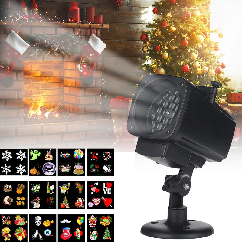 Снежинка лазерный проектор Хэллоуин 12 моделей сценическая Лампа Рождественская елка украшения для дома НОВОГОДНИЕ Вечерние огни водонепроницаемый