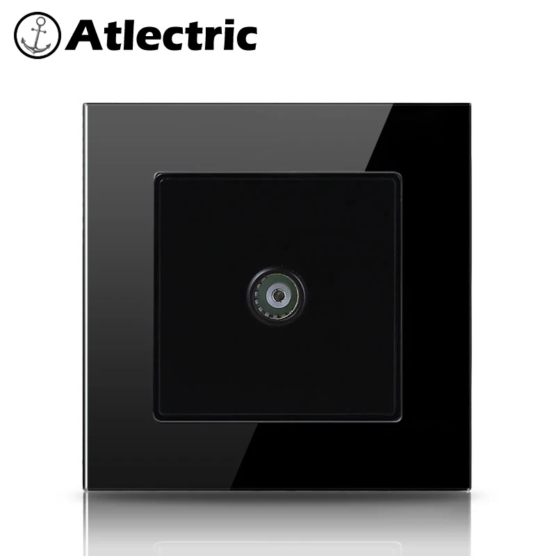 Atlectric Rj45 и ТВ порт выход телевидение и компьютерная розетка двойной Интернет порт розетка Роскошная стеклянная панель Разъем розетки,socket