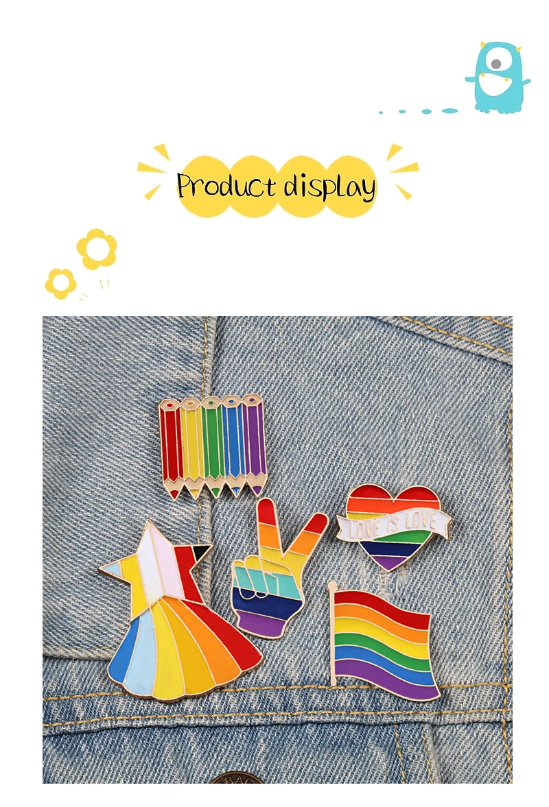 Радужный Флаг ЛГБТ Дизайн Радужный Флаг на булавке брошь Творческий Love is «любящее сердце» палец металлический штырь гей лесби гордость значок нагрудные значки подарок
