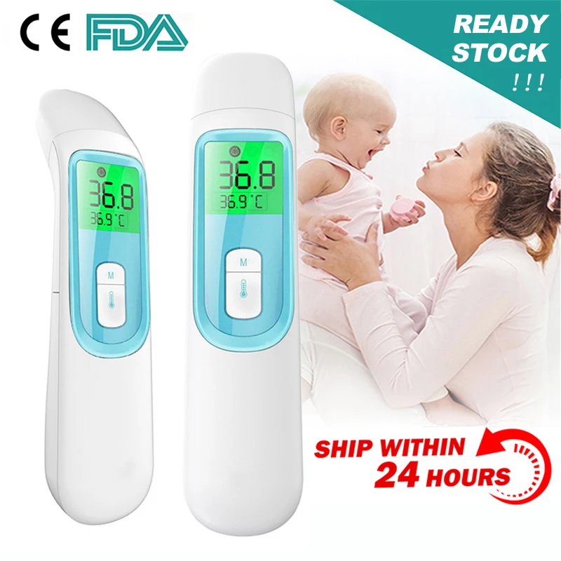 

Infrared Ear and Forehead Thermometer Non Contact Digital LCDTermometro Baby Adult Body Temperature Fever Measure Tool CE FDA