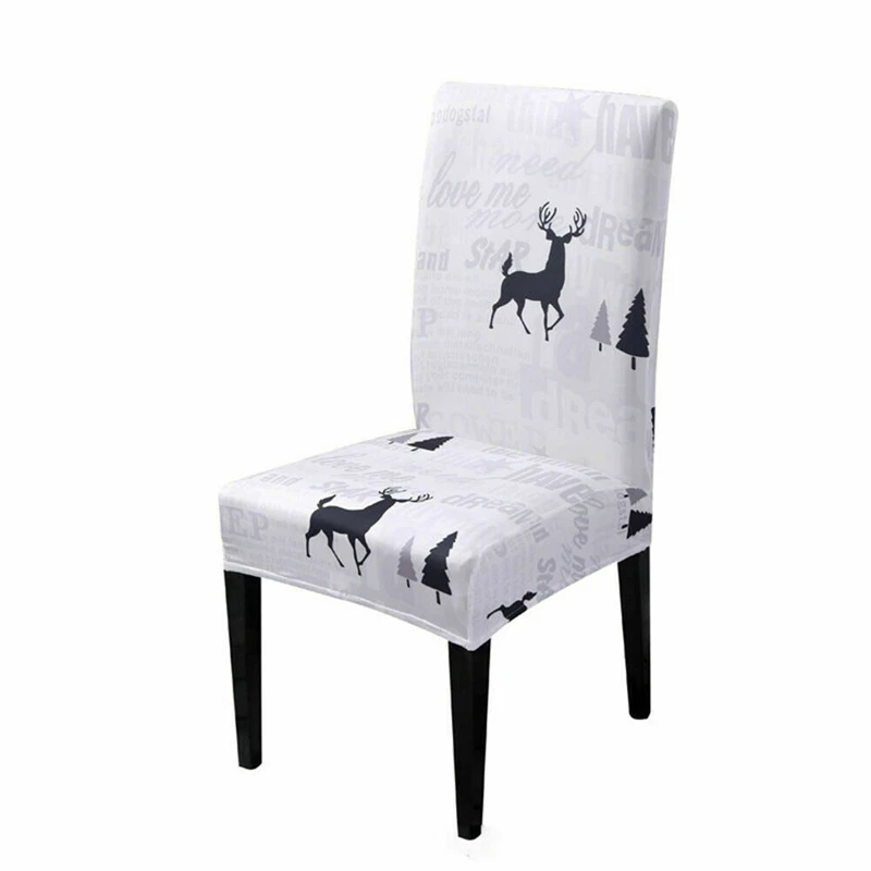 Christmas Chair Covers Spandex Slipcover for Christmas Wedding Banquet Party Decoration Party Decor Dining Room Xmas Seat Cover