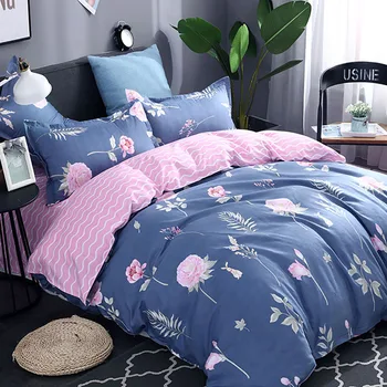 

Thumbedding King Size Bedding Set Peony Romantic Soft Navy Duvet Cover Girls Queen Full Twin Single Unique Design Bed Set
