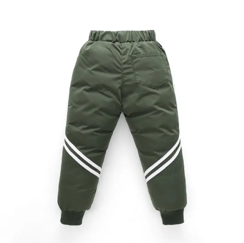 Штаны для девочек; хлопковые брюки на пуху для мальчиков; Длинные Стильные Утепленные зимние брюки для девочек; штаны для малышей; От 2 до 13 лет; детская верхняя одежда; спортивные штаны - Цвет: green