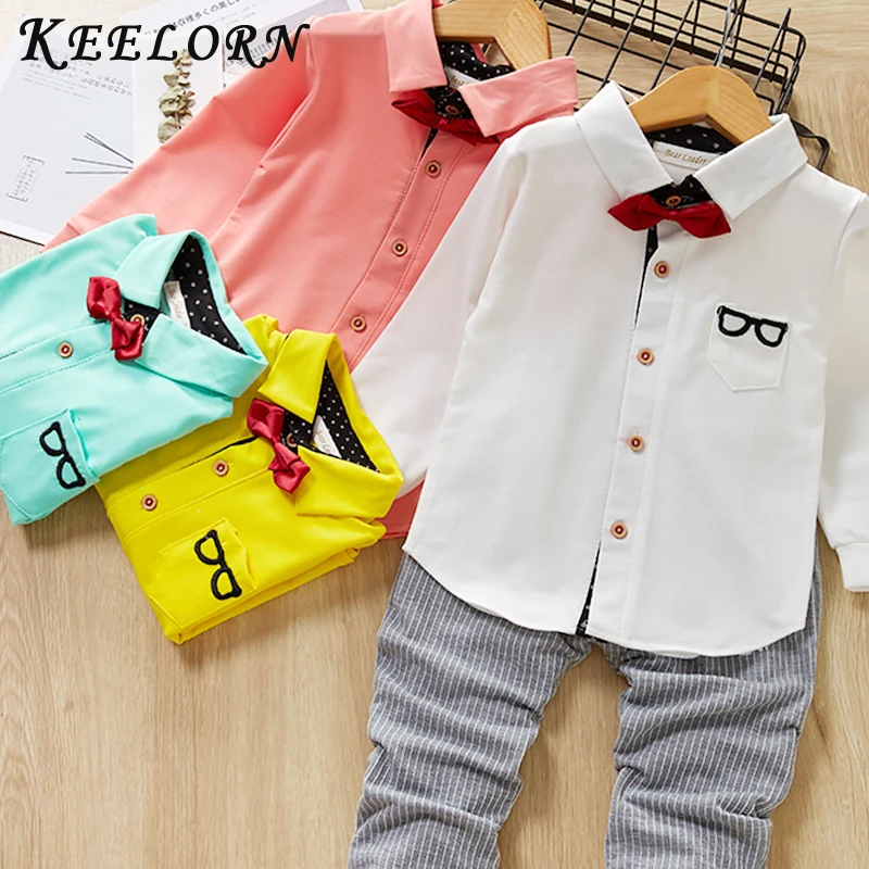 Keelorn 2020 Brand New Style Spring Boys Boy Clothing Set Cartoon Print T-shirt +Pant 2 pcs Baby Clothes Infant Suit 1-4Y Cloth | Детская
