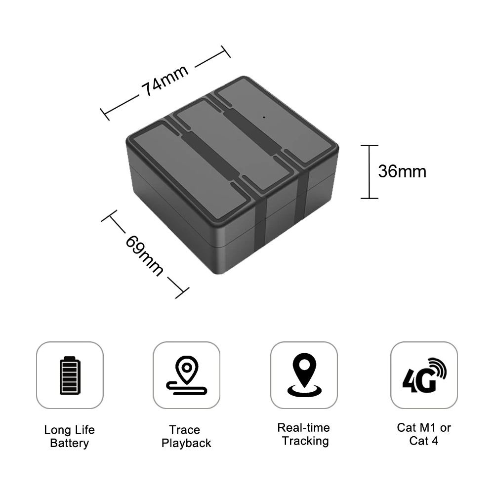 4G Asset GPS Tracker Low-Battery Alarm Electronic Fence Portable Device Car Accessories GPS Tracking Device