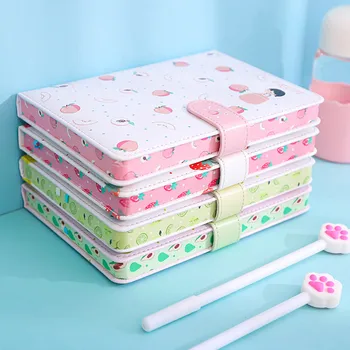 

Fruit Pattern PU Leather Notebook Magnetic Buckle Diary Planner Schedule Organizer Office Suplies Notebook Kawaii Stationery
