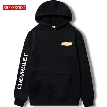 

Men's Spring and Autumn Hoodies Car Brand GM Chevrolet Logo Print Hoodie Corvette Men's Fashion Clothing Top Sweatshirt