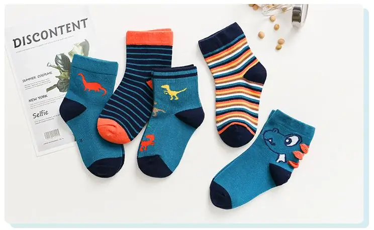 5 пара/лот, новые детские носки с динозавром детские вязаные хлопковые мягкие носки для маленьких девочек Meia Infantil, осенне-зимние носки