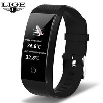

LIGE New IP68 Waterproof Smart Watch Men Women Body Temperature Heart Rate Blood Pressure Monitoring Multi-function Smartwatch