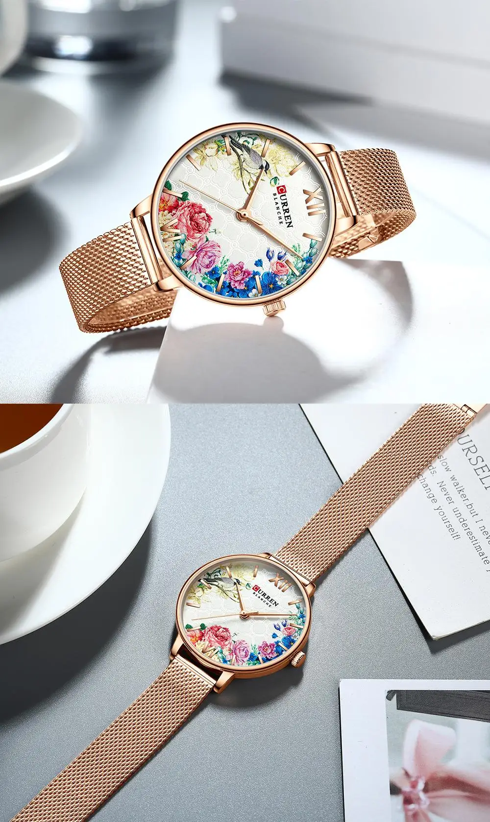Новые женские наручные часы Curren из нержавеющей стали сетчатые кварцевые наручные часы женские повседневные очаровательные часы для дам relogios feminino для подарка
