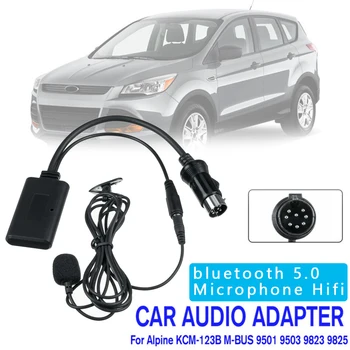 

8Pin Aux Audio Bluetooth HIFI Cable Adapter Microphone For Alpine KCM-123B M-BUS Audio Cable Adapter Bluetooth Microphone