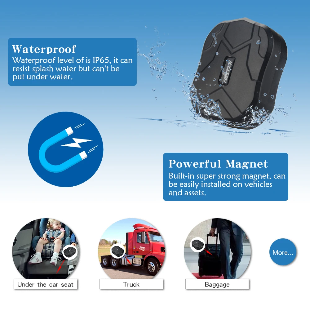 Fast Shpping Waterproof Car GPS Tracker TK905 Super Magnet Standby 90Days Real Time LBS Position Lifetime Free Tracking Hot Sale