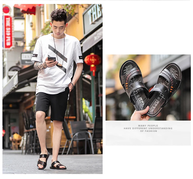 New Summer Beach Sandals Non-slip Slippers Men High Quality Outdoor Wear-resistant Slide Sandals Beach Shoes Sandalias Hombre