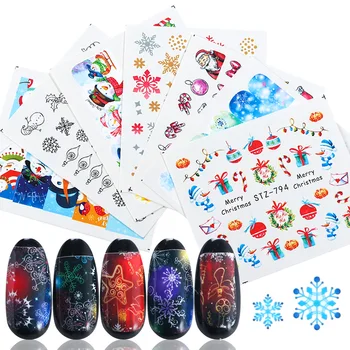 

30pcs Water Decals Nail Art Stickers Xmas Wraps Colorful Snowflake Winter Manicure Decor Christmas New Year Slider JISTZ779-808