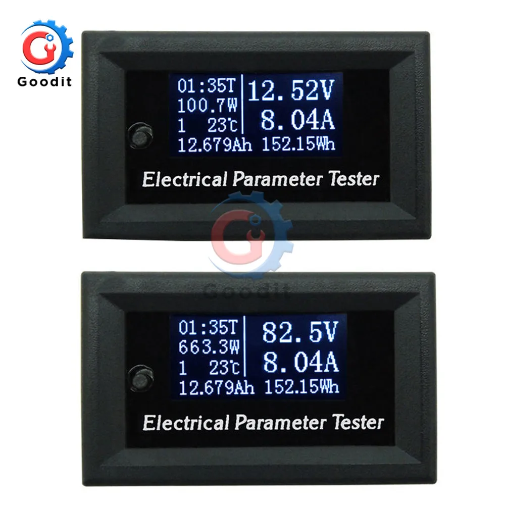 OLED 100 в/10A Вольтметр постоянного тока тестер измеритель тока зарядное устройство амперметр напряжения батарея источник питания Обнаружение емкости