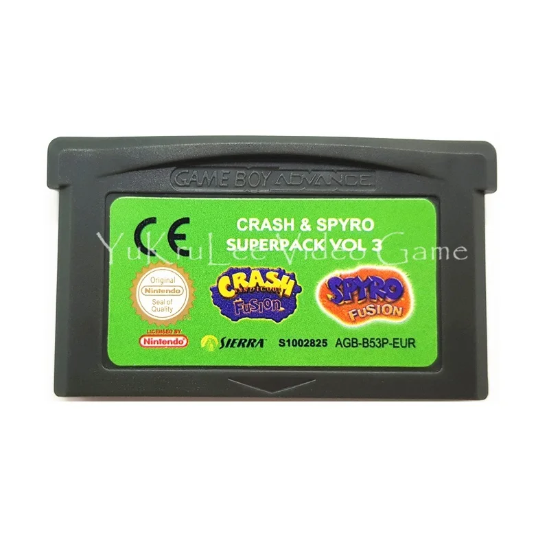 CrashSeries 32 бит видеоигры картридж Консоли Карты для nintendo GBA серии консолей английский язык