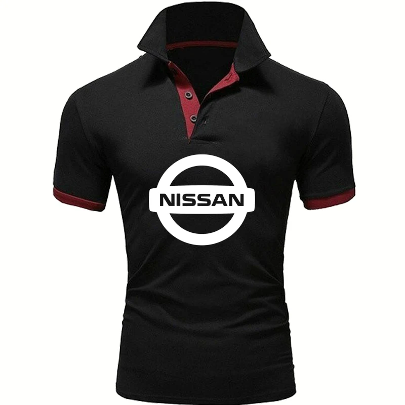 NEW Summer Fashion NISSAN Car Logo Printing Men Solid color polo shirt Pure cotton High Quality casual Men's short sleeve | Мужская