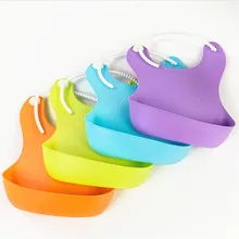 Однотонные силиконовые нагрудники для кормления младенцев детский нагрудник водонепроницаемый мягкий передник для кормления