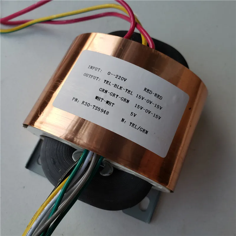 2 * 15V-0-15V 5 V R трансформатор с сердечником R30 пользовательские трансформатор 220 V медный щит для усилитель мощности питания