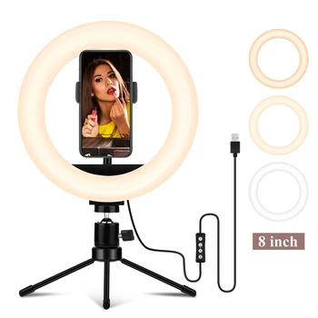 

8inch 20.3cm USB charger New Selfie Ring Light Flash Led Camera Phone Photography Enhancing Photography for Smartphone Studio
