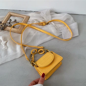 

Vintage Alligator Leather Mini Hanbags for Women Luxury Brand Designer Shoulder Crossbody Bag Ladies Chain Handle Small Totes