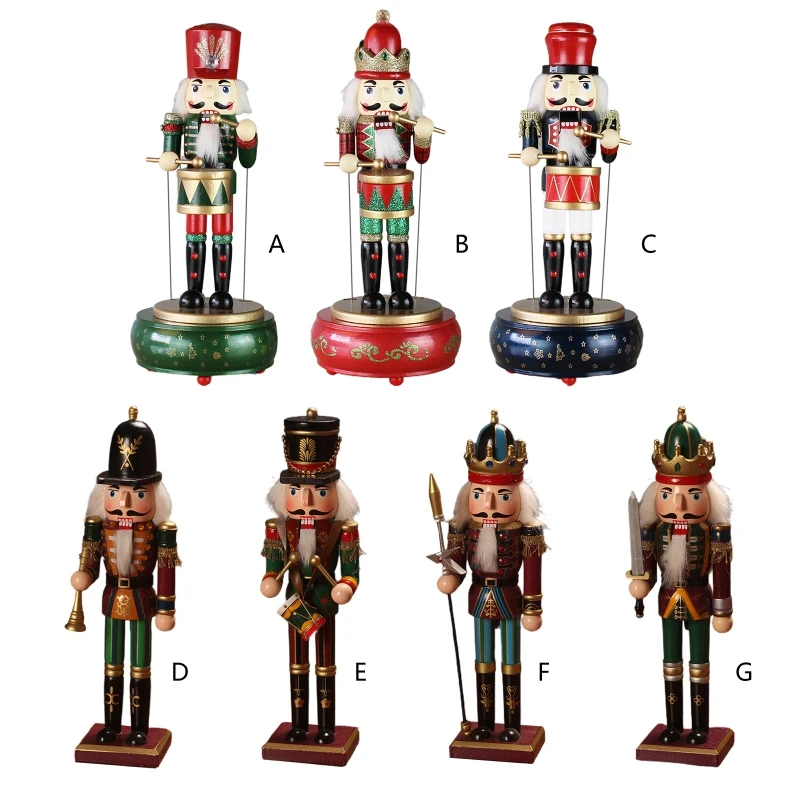 Wooden Nutcracker Soldier Doll Music Box Kids Toy Handicrafts Home Desktop Decoration Xmas Christmas | Игрушки и хобби
